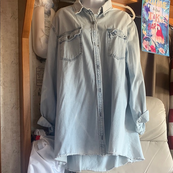Umgee Jackets & Blazers - Light Blue Denim Shirt jacket